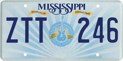 MS license plate ZTT246