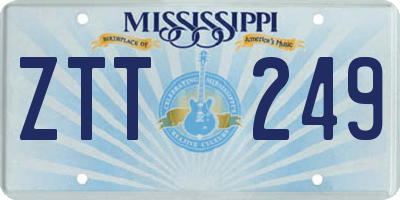 MS license plate ZTT249