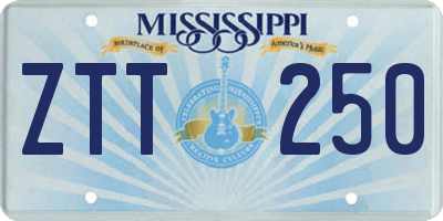 MS license plate ZTT250