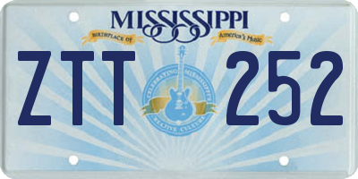 MS license plate ZTT252