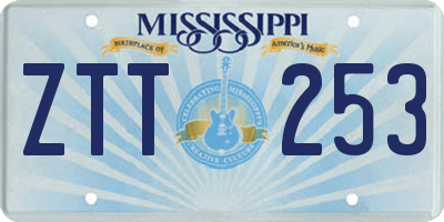 MS license plate ZTT253