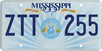 MS license plate ZTT255