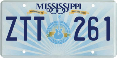 MS license plate ZTT261
