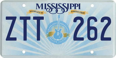MS license plate ZTT262