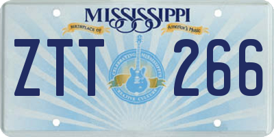 MS license plate ZTT266