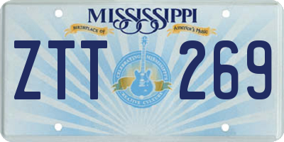 MS license plate ZTT269