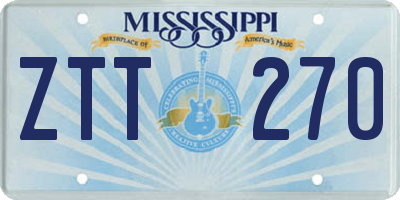 MS license plate ZTT270