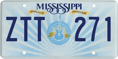 MS license plate ZTT271