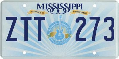 MS license plate ZTT273