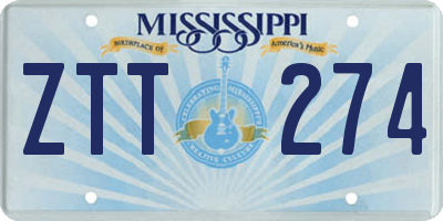 MS license plate ZTT274