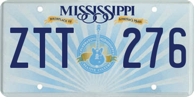 MS license plate ZTT276