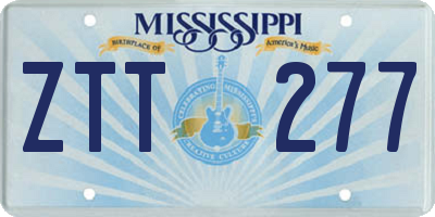 MS license plate ZTT277