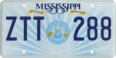 MS license plate ZTT288