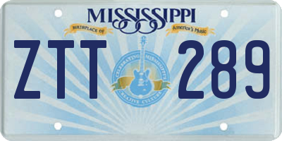 MS license plate ZTT289