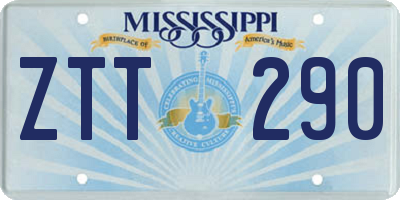 MS license plate ZTT290