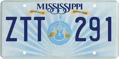 MS license plate ZTT291
