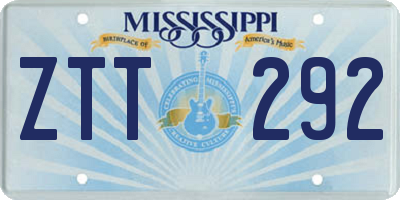 MS license plate ZTT292