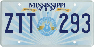 MS license plate ZTT293