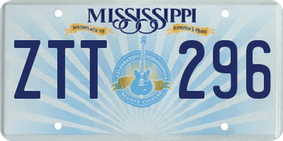MS license plate ZTT296