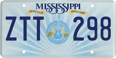 MS license plate ZTT298