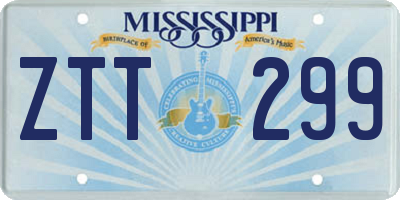 MS license plate ZTT299