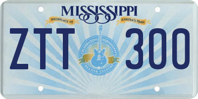 MS license plate ZTT300