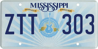 MS license plate ZTT303