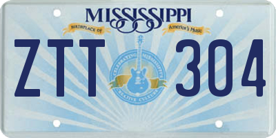 MS license plate ZTT304
