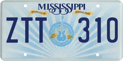MS license plate ZTT310