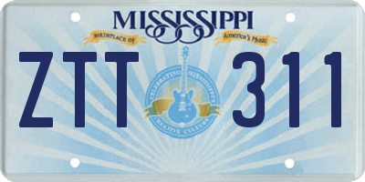 MS license plate ZTT311
