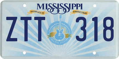 MS license plate ZTT318