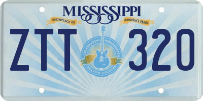 MS license plate ZTT320