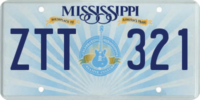 MS license plate ZTT321