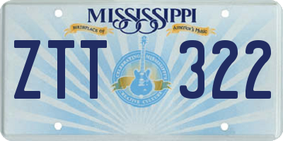 MS license plate ZTT322