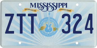 MS license plate ZTT324