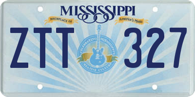 MS license plate ZTT327