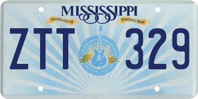MS license plate ZTT329