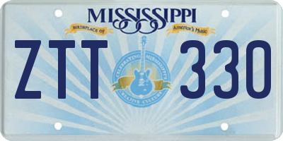 MS license plate ZTT330