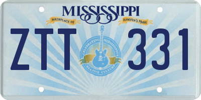 MS license plate ZTT331