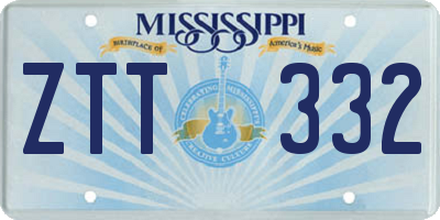MS license plate ZTT332