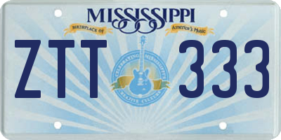 MS license plate ZTT333