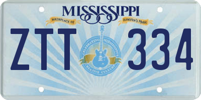 MS license plate ZTT334