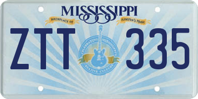 MS license plate ZTT335
