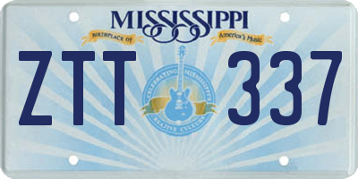 MS license plate ZTT337