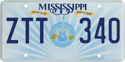 MS license plate ZTT340