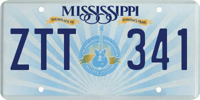 MS license plate ZTT341