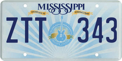 MS license plate ZTT343