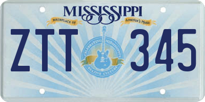 MS license plate ZTT345