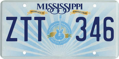 MS license plate ZTT346