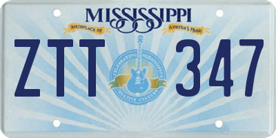 MS license plate ZTT347
